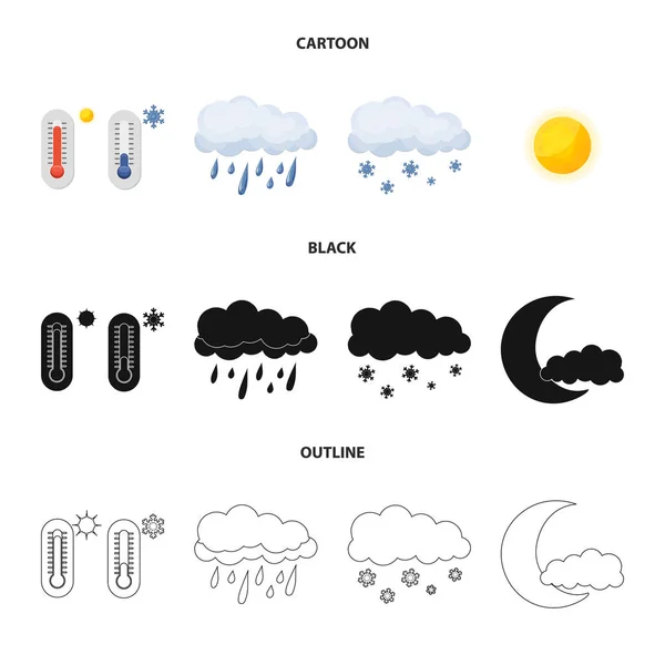 Isolado objeto de clima e clima ícone. Conjunto de ícone de vetor de tempo e nuvem para estoque . — Vetor de Stock