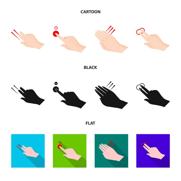 Vektor-Illustration von Touchscreen und Hand-Symbol. Sammlung von Touchscreen und Touchvektorsymbol für Aktien. — Stockvektor