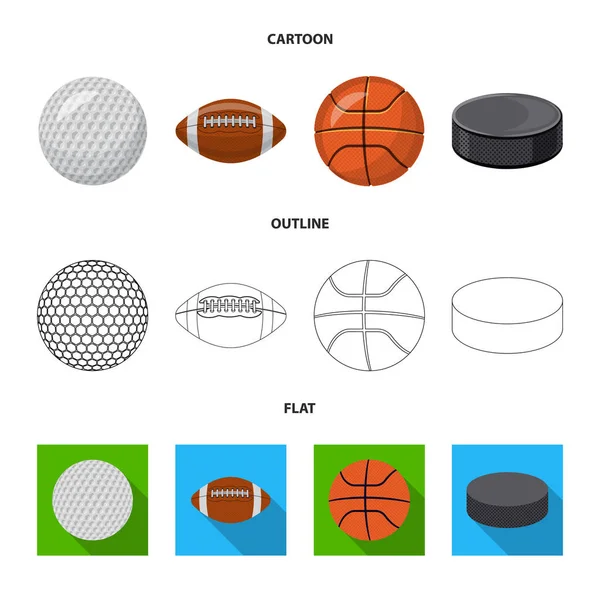 Ilustración vectorial del deporte y el símbolo de pelota. Conjunto de deporte y el icono del vector deportivo para la acción . — Vector de stock