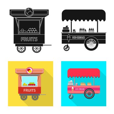 Piyasa ve dış logo vektör Illustration. Market ve gıda hisse senedi simgesi için web topluluğu.