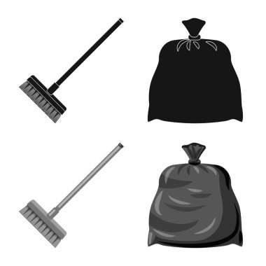 Temizlik ve servis simge vektör tasarımı. Temizlik ve ev hisse senedi vektör çizim seti.