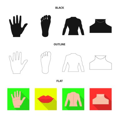 İnsan ve yarım simge vektör tasarımı. İnsan topluluğu ve hisse senedi için kadın vektör simgesi.