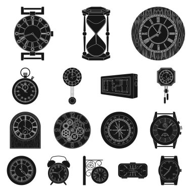 Saat ve saat logo yalıtılmış nesne. Saat ve daire hisse senedi vektör çizim topluluğu.