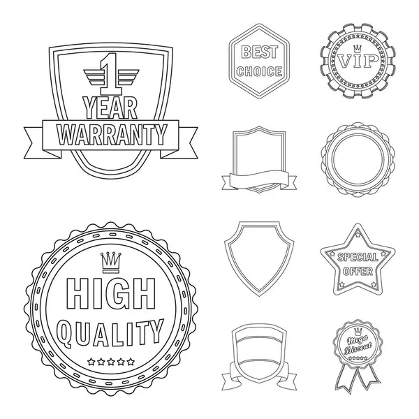 Vector design of emblem and badge icon. Set of emblem and sticker stock symbol for web. — Stock Vector