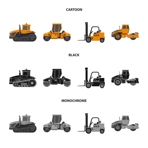 Geïsoleerde object van bouw- en constructie-symbool. Set van bouw en machines voorraad vectorillustratie. — Stockvector