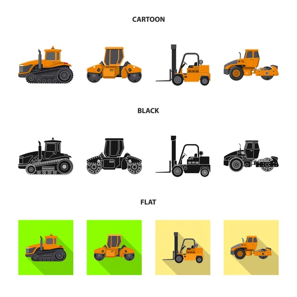 Ilustração vetorial do logotipo de construção e construção. Coleção de construção e ícone de vetor de máquinas para estoque . —  Vetores de Stock