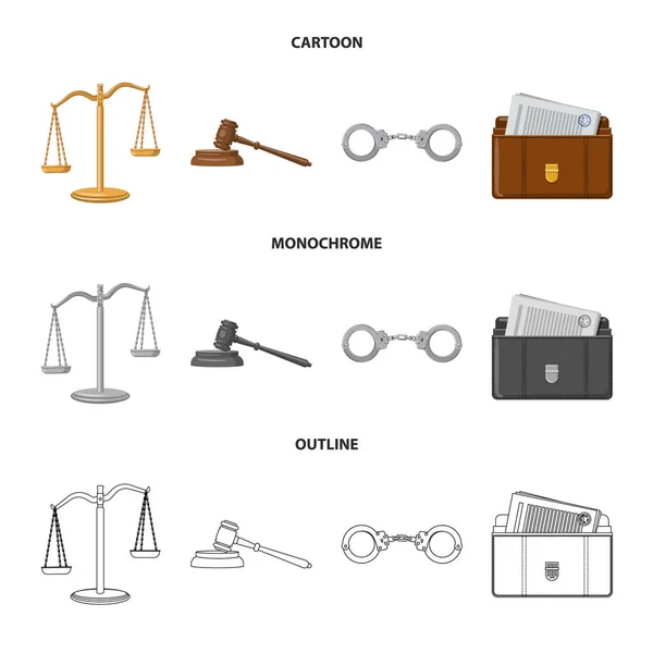Hukuk ve avukat logosu yalıtılmış nesne. Hukuk ve adalet hisse senedi simgesi için web topluluğu. — Stok Vektör
