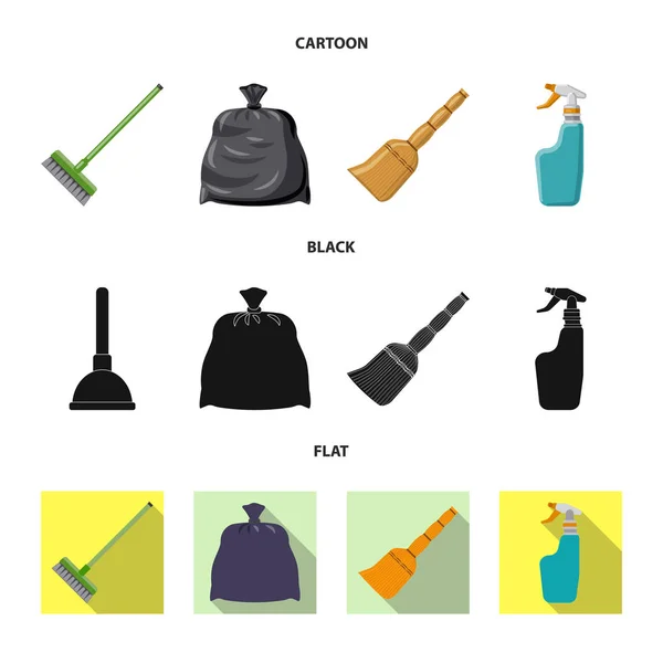 Векторні ілюстрації очищення та сервісного логотипу. Набір прибирання та побутового запасу Векторні ілюстрації . — стоковий вектор