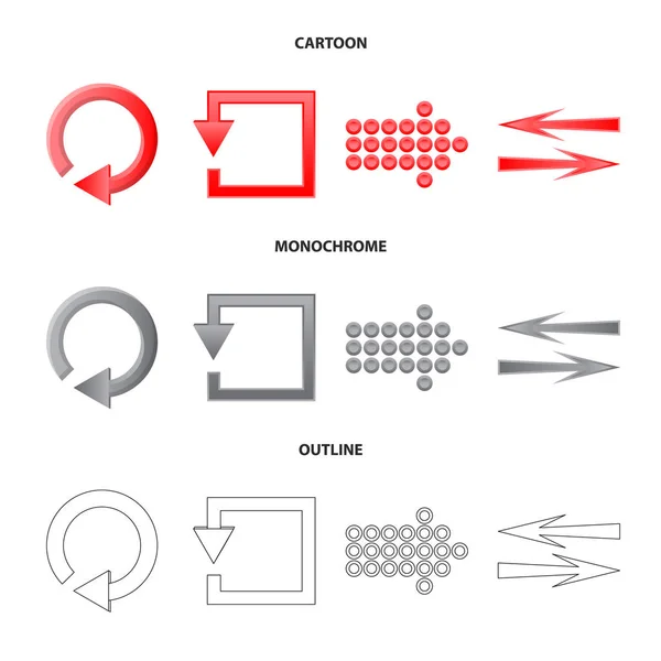 Objet isolé de l'élément et le symbole de flèche. Collecte des éléments et direction illustration vectorielle de stock . — Image vectorielle