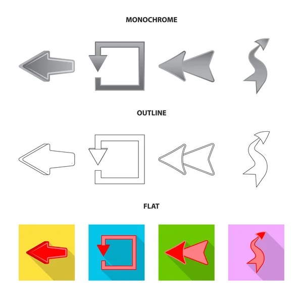Illustration vectorielle de l'élément et symbole de flèche. Ensemble d'élément et symbole de stock de direction pour la toile . — Image vectorielle