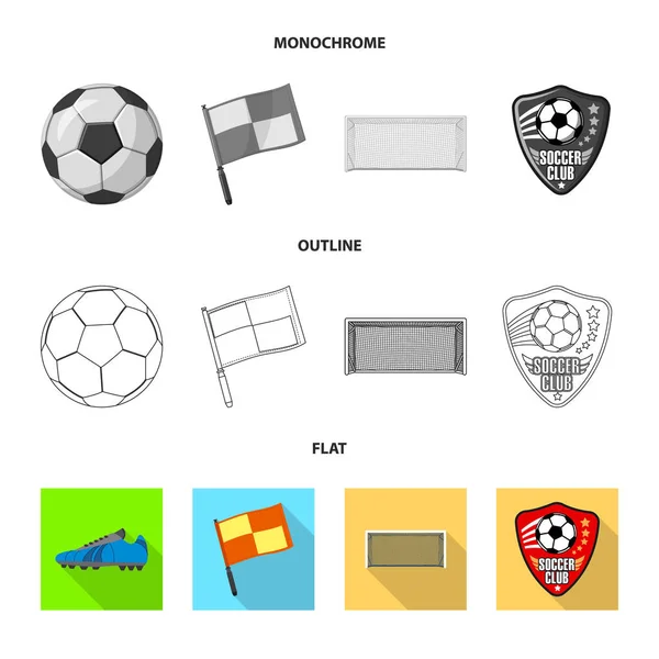 Vector illustration of soccer and gear logo. Set of soccer and tournament vector icon for stock. — Stock Vector