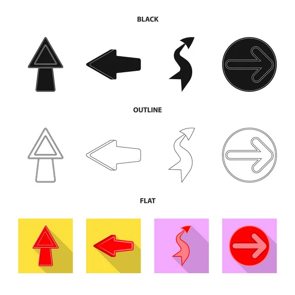 Conception vectorielle de l'élément et le signe de flèche. Ensemble d'illustration vectorielle d'élément et de direction . — Image vectorielle