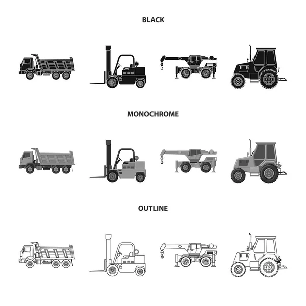 Conception vectorielle de l'icône de construction et de construction. Ensemble d'icône vectorielle de construction et de machines pour stock . — Image vectorielle