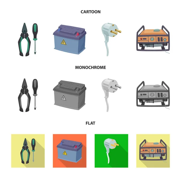 Vektor-Design von Elektrizität und elektrischem Symbol. Illustration von Elektrizität und Energievorräten. — Stockvektor