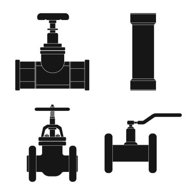 Boru ve tüp işareti illüstrasyon vektör. Boru ve boru hattı vektör simgesini hissenin topluluğu.