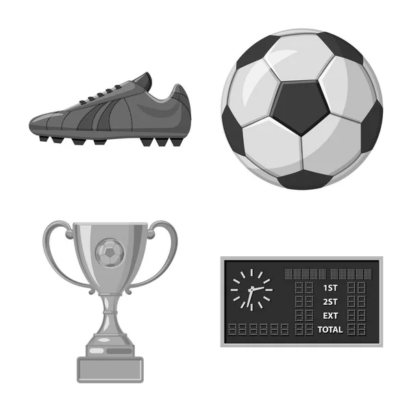 Diseño vectorial del fútbol y el icono del equipo. Colección de fútbol y torneo icono vectorial para stock . — Archivo Imágenes Vectoriales