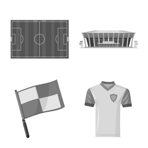 Isolated object of soccer and gear icon. Collection of soccer and tournament stock vector illustration. — Stock Vector