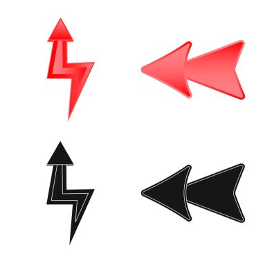 Öğe ve ok logo vektör tasarımı. Öğe ve yön hisse senedi vektör çizim topluluğu.