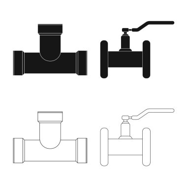 Boru ve tüp simgesi yalıtılmış nesne. Hisse senedi için boru ve boru hattı vektör simge kümesi.