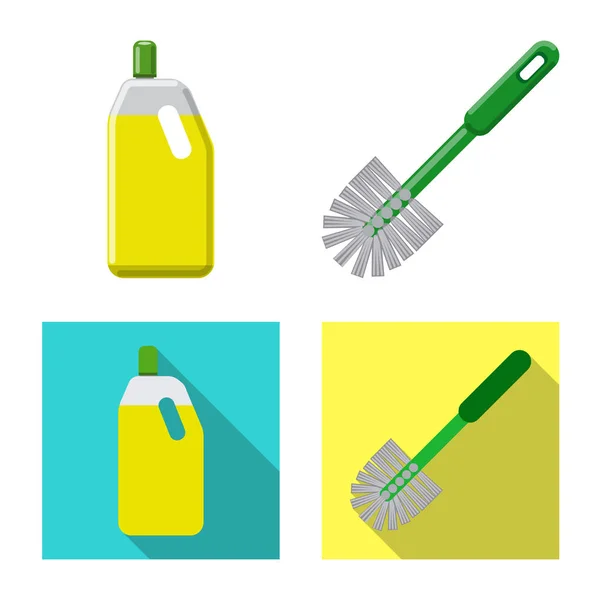 Векторний дизайн прибирання та сервісного логотипу. Набір прибирання та побутові векторні значки для складів . — стоковий вектор