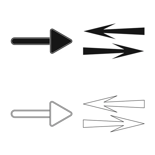 Vektorillustration av element och pil tecken. Samling av element och riktning vektor ikonen för lager. — Stock vektor