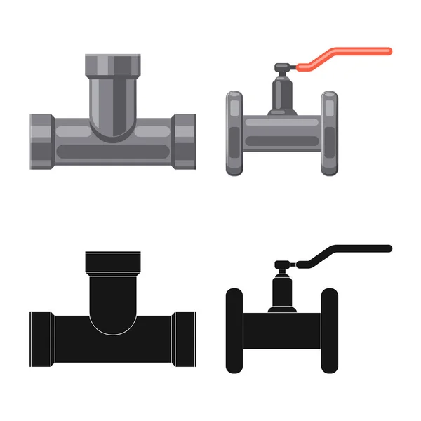 Векторний дизайн піктограми труби і трубки. Колекція труб і трубопроводів Векторні ілюстрації . — стоковий вектор