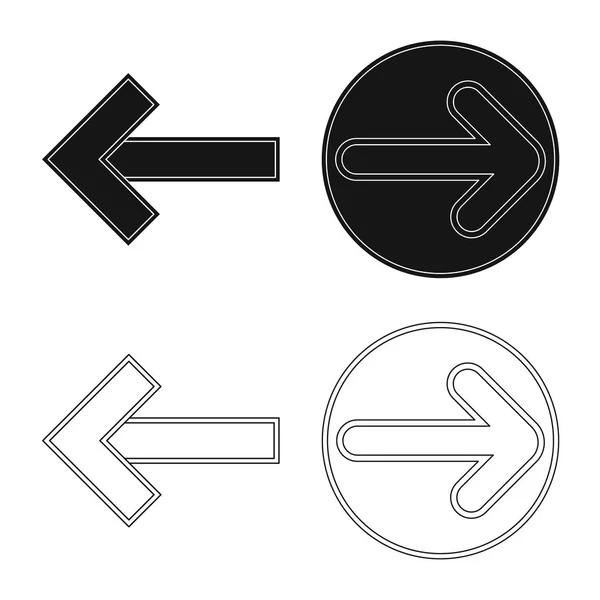Conception vectorielle de l'élément et de l'icône flèche. Ensemble d'illustration vectorielle d'élément et de direction . — Image vectorielle