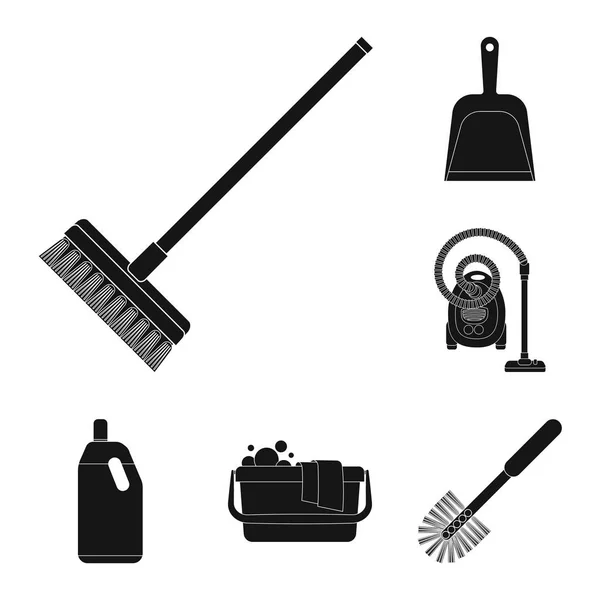 Vectorillustratie van schoonmaak en dienst teken. Set van schoonmaak- en huishoudelijke vector pictogram voor voorraad. — Stockvector