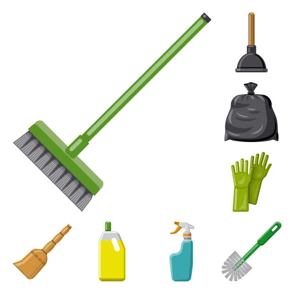 Vektorillustration av ikonen rengöring och service. Samling av städning och hushåll lager vektorillustration. — Stock vektor