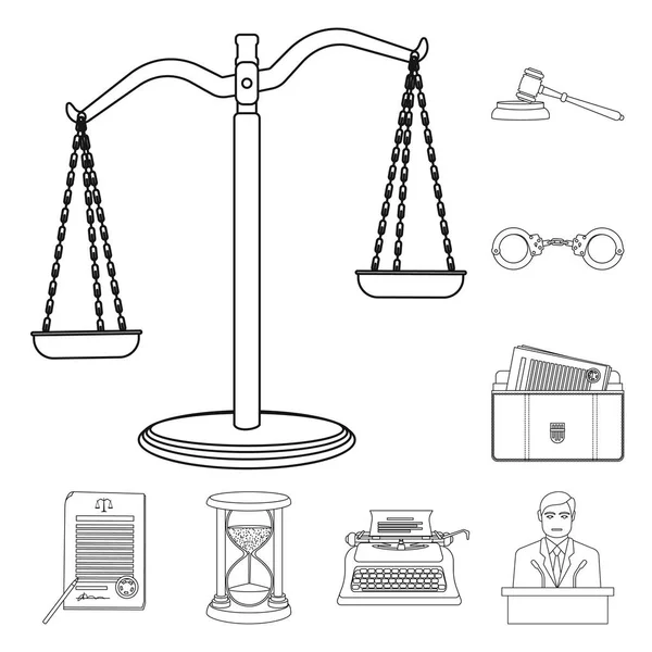 Vector illustration of law and lawyer icon. Collection of law and justice stock vector illustration. — Stock Vector