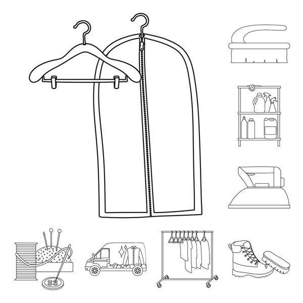 Vektor-Design von Wäsche und sauberem Symbol. Sammlung von Wäsche- und Kleidervorräten. — Stockvektor