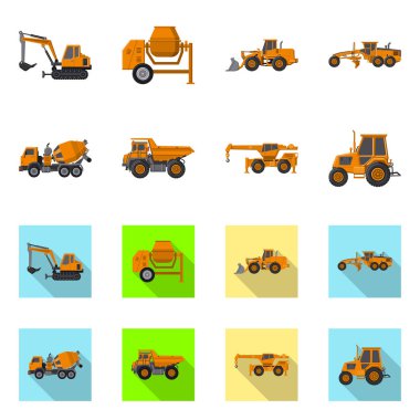 Yapı ve inşaat simge vektör Illustration. Yapı ve makine hisse senedi vektör çizim topluluğu.