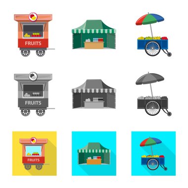 Piyasa ve dış sembol yalıtılmış nesne. Market ve gıda vektör simgesini hissenin topluluğu.