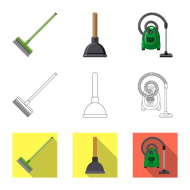 Temizlik ve servis logo vektör Illustration. Temizlik ve ev hisse senedi vektör çizim topluluğu.