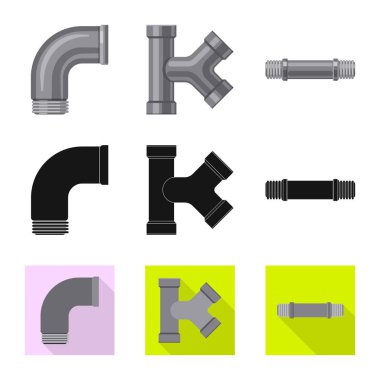 Boru ve tüp logo vektör tasarımı. Boru ve boru hattı hisse senedi vektör çizim topluluğu.