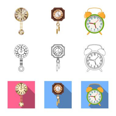 Saat ve saat simge vektör Illustration. Hisse senedi için saat ve daire vektör simge topluluğu.