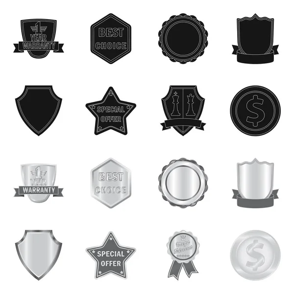 Isoliertes Objekt mit Emblem und Abzeichen-Logo. Sammlung von Emblemen und Sticker Stock Vector Illustration. — Stockvektor