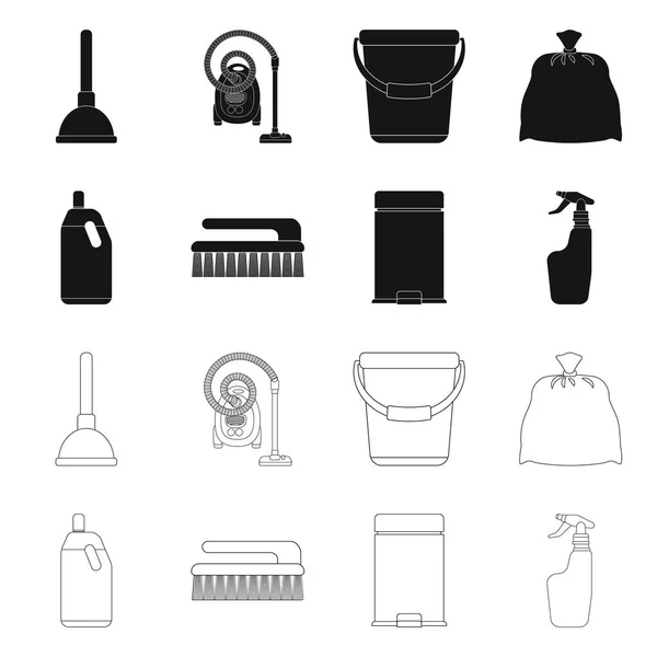 Progettazione vettoriale del simbolo di pulizia e servizio. Set di pulizia e stock simbolo domestico per il web . — Vettoriale Stock