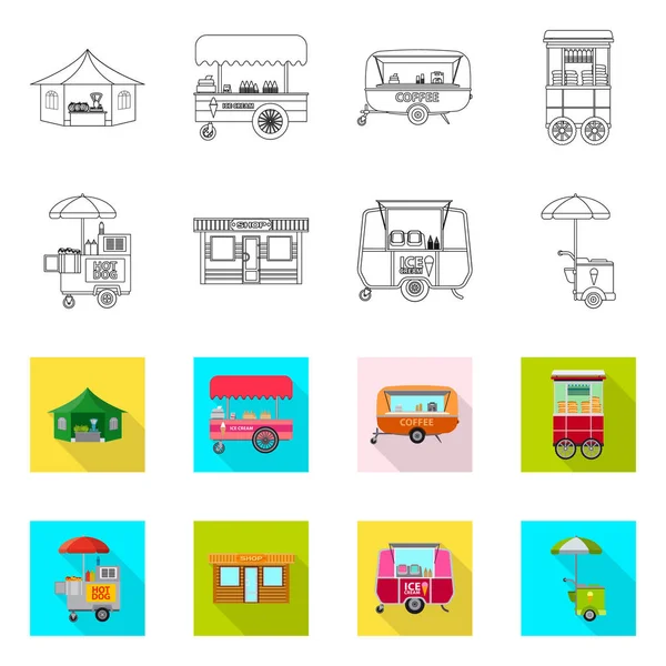 Piyasa ve dış logo vektör Illustration. Market ve gıda hisse senedi simgesi web için kümesi.