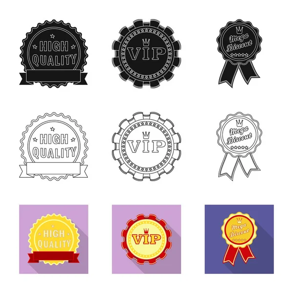 Amblem ve rozet işareti yalıtılmış nesne. Amblem ve etiket stok vektör çizim topluluğu.