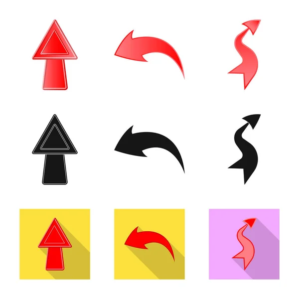 Vektorillustration av element och pilen ikonen. Samling av element och riktning lager vektorillustration. — Stock vektor