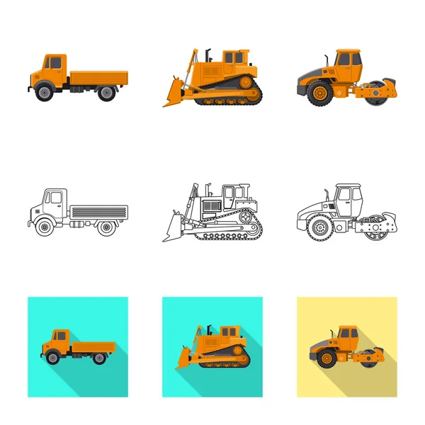 Geïsoleerde object van bouw- en constructie-teken. Collectie van bouw en machines vector pictogram voor voorraad. — Stockvector