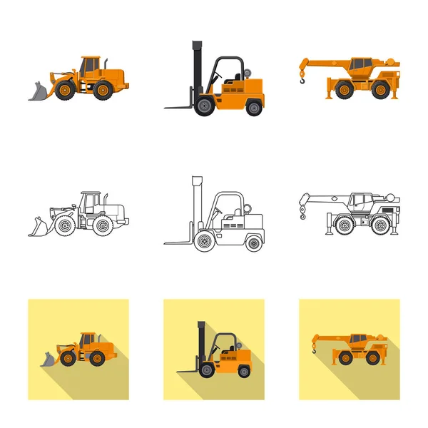 Ilustración vectorial del logotipo de construcción y construcción. Conjunto de icono de vector de construcción y maquinaria para stock . — Archivo Imágenes Vectoriales