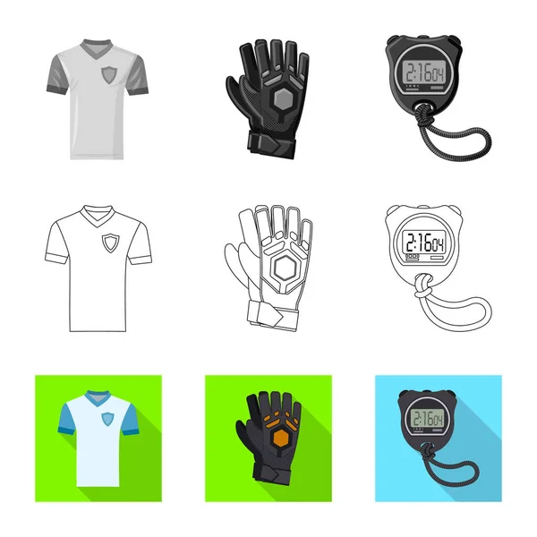 Elkülönített objektum futball- és felszerelés-logó. Gyűjtemény-ból foci és a verseny vektor ikon készlet. — Stock Vector