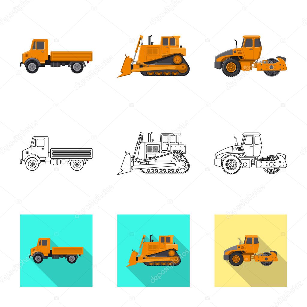 Vector design of build and construction logo. Set of build and machinery stock symbol for web.