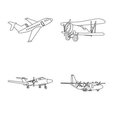 Uçak ve taşıma simgesi yalıtılmış nesne. Uçak ve gökyüzü hisse senedi simgesi için web topluluğu.