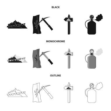 Dağcılık ve tepe logo vektör tasarımı. Dağcılık ve kamp stok vektör çizim.