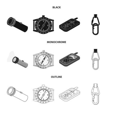 Dağcılık ve tepe simge vektör çizimi. Kamp ve dağcılık topluluğu stok vektör çizim.