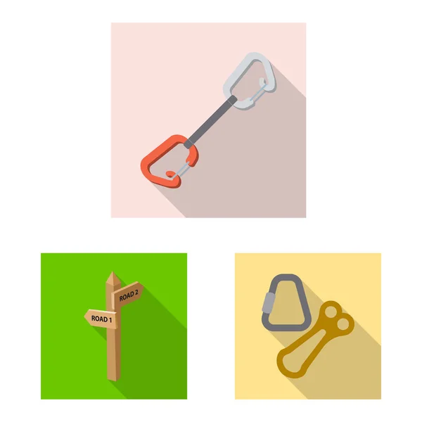 Illustration vectorielle de l'alpinisme et logo de pointe. Ensemble d'illustration vectorielle d'alpinisme et de stock de camp . — Image vectorielle
