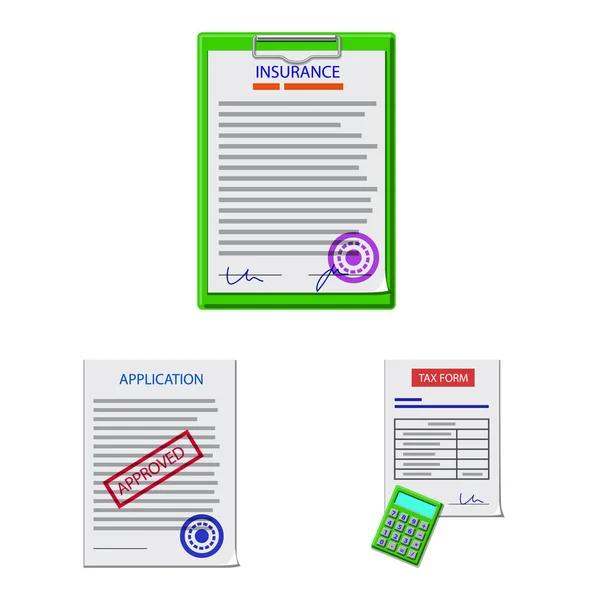 Vector design of form and document icon. Set of form and mark vector icon for stock. — Stock Vector